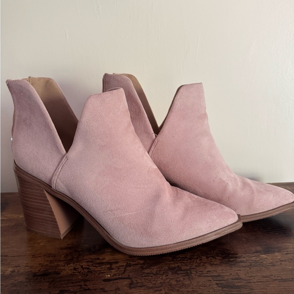 Pink Suede Ankle Boots